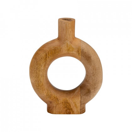 Sagebrook 10" Wood Donut Shaped Vase - Brown