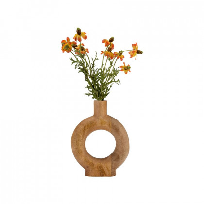 Sagebrook 10" Wood Donut Shaped Vase - Brown