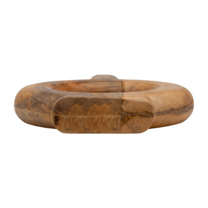 Sagebrook 14" Wood Donut Shaped Vase - Brown