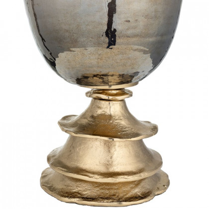 Sagebrook 18" Glass Hurricane Holder With Metal Stand - Champagne