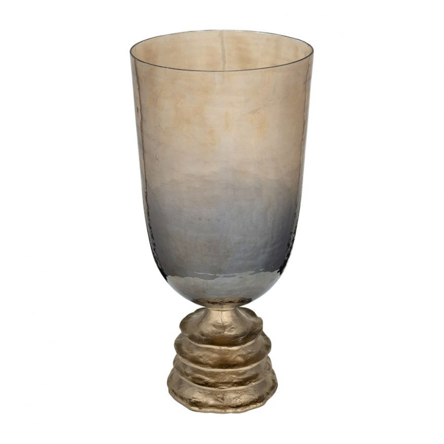 Sagebrook - 18" Glass Hurricane Holder With Metal Stand