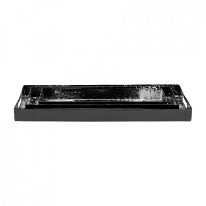 Sagebrook - 18"/22"/25" Metal Rectangular Trays (Set Of 3) in Black/White