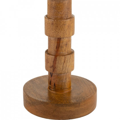 Sagebrook 13" Wood Textured Taper Candle Holder - Brown