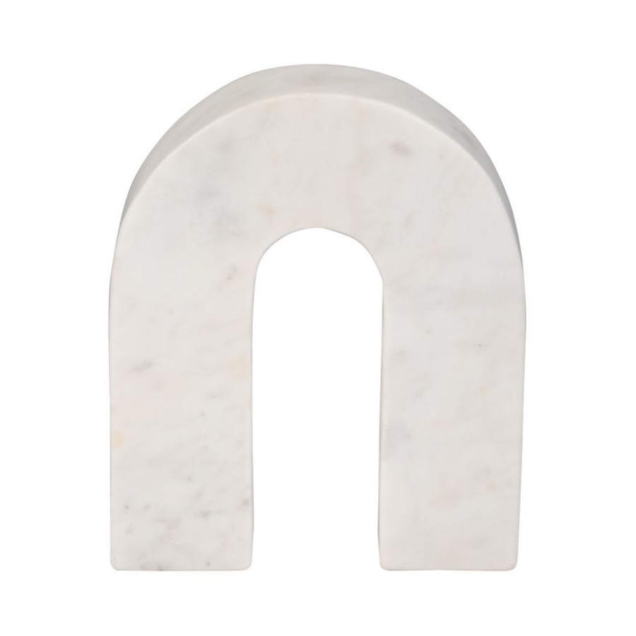 Sagebrook 7" Marble Horseshoe Table Top Decor - White