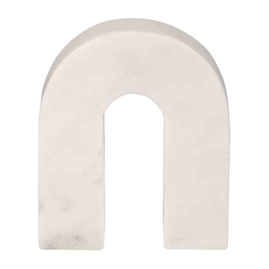 Sagebrook 6" Marble Horseshoe Table Top Decor - White