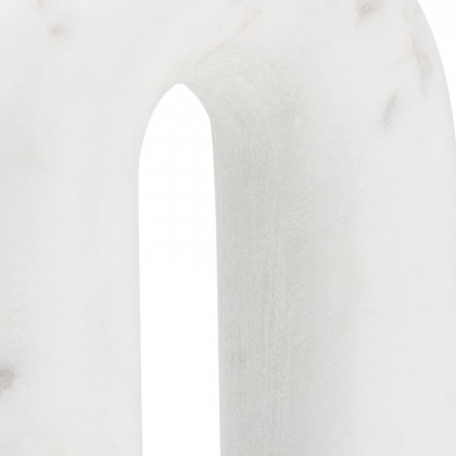 Sagebrook 6" Marble Rounded Horseshoe Table Top Decor - White