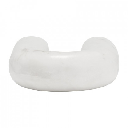 Sagebrook 6" Marble Rounded Horseshoe Table Top Decor - White