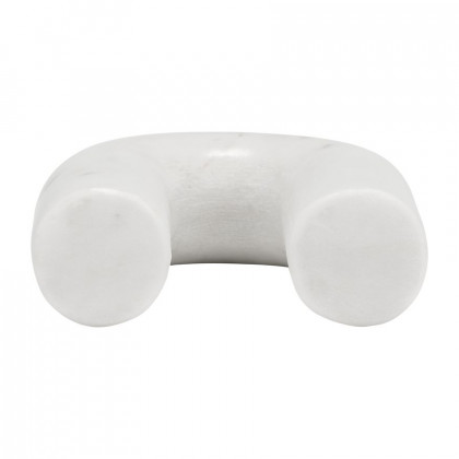 Sagebrook 6" Marble Rounded Horseshoe Table Top Decor - White