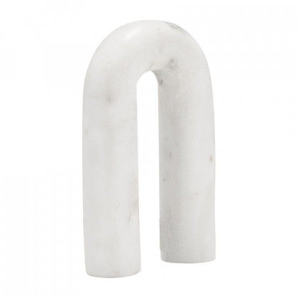 Sagebrook 8" Marble Rounded Horseshoe Table Top Decor - White