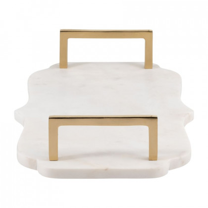 Sagebrook - 15"/18" Marble Accent Trays (Set Of 2) in White