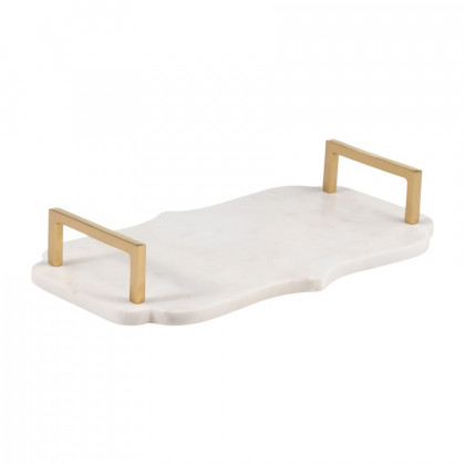 Sagebrook - 15"/18" Marble Accent Trays (Set Of 2) in White