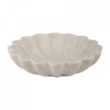 Sagebrook - 12" Marble Shell Shaped Bowl in White