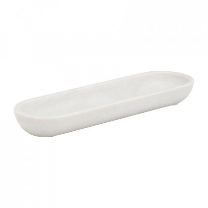 Sagebrook - 18" Marble Oval Tray in White