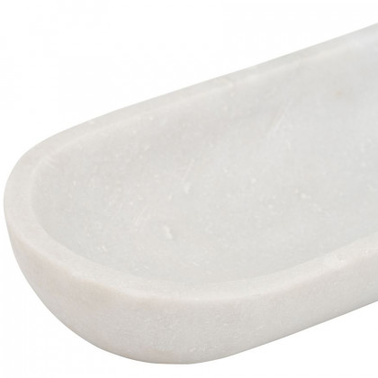 Sagebrook - 18" Marble Oval Tray in White
