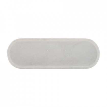 Sagebrook - 18" Marble Oval Tray in White