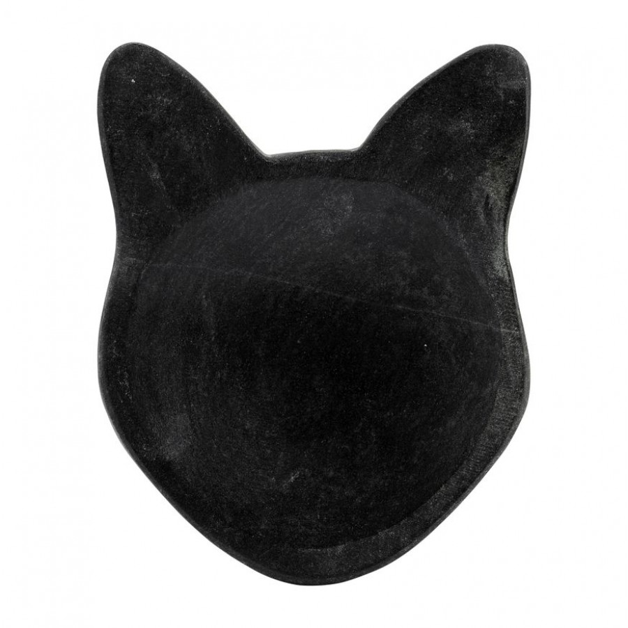 Sagebrook 5" Marble Cat Tray - Black