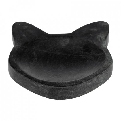 Sagebrook 5" Marble Cat Tray - Black