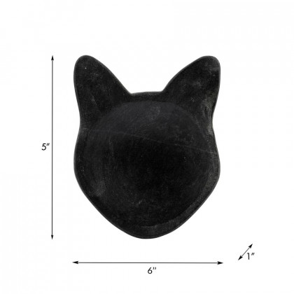 Sagebrook 5" Marble Cat Tray - Black