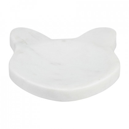 Sagebrook 5" Marble Cat Tray - White