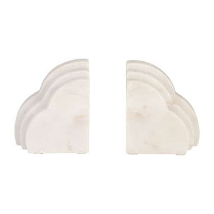 Sagebrook - 6" Marble Rainbow Bookends (Set Of 2) in White