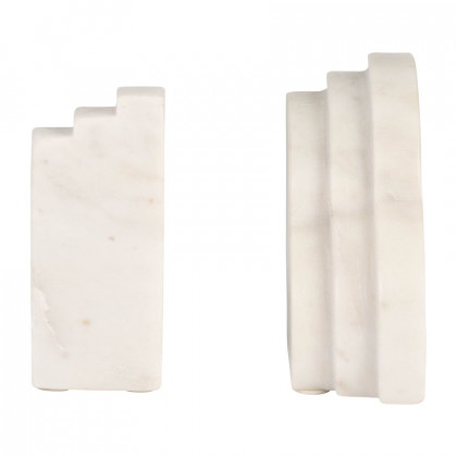 Sagebrook - 6" Marble Rainbow Bookends (Set Of 2) in White
