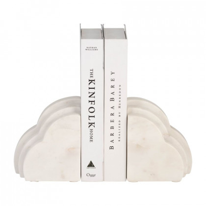 Sagebrook - 6" Marble Rainbow Bookends (Set Of 2) in White