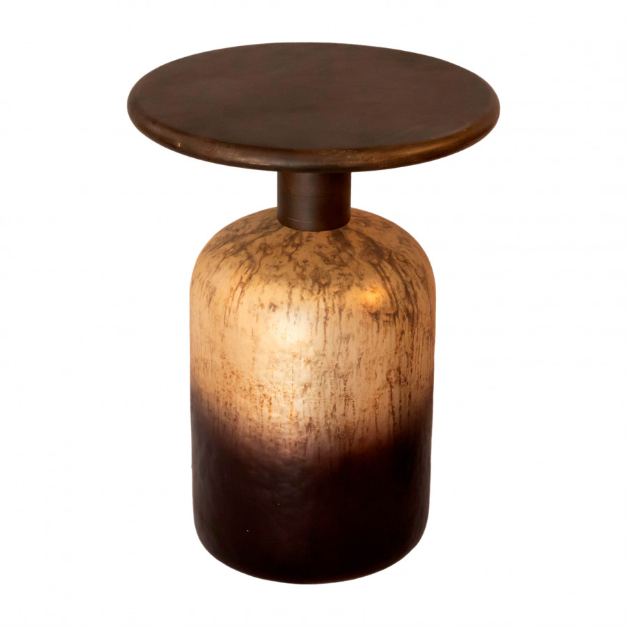 Sagebrook - 16" Wood/Glass Side Table in Brown