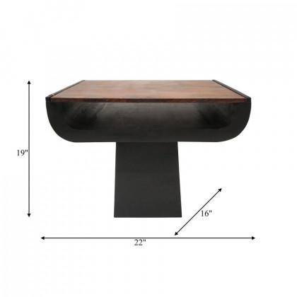 Sagebrook - Wood Modern Side Table in Black/Dark Brown