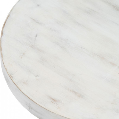 Sagebrook 8/10" Wood Round Risers (Set Of 2) - White Wash