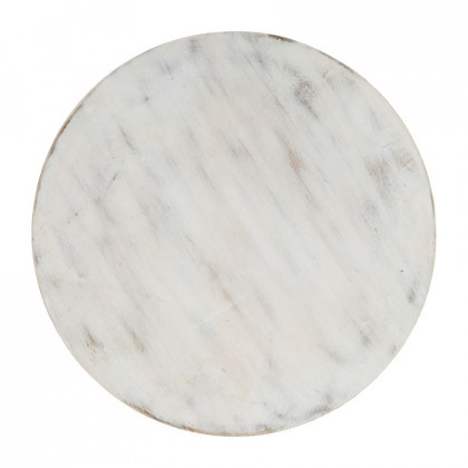 Sagebrook 8/10" Wood Round Risers (Set Of 2) - White Wash