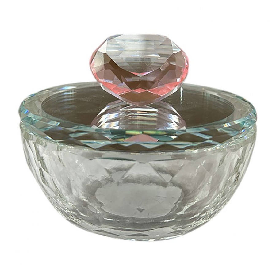 Sagebrook - 7" Marble Clear Agate Cluster & Wood Base Box