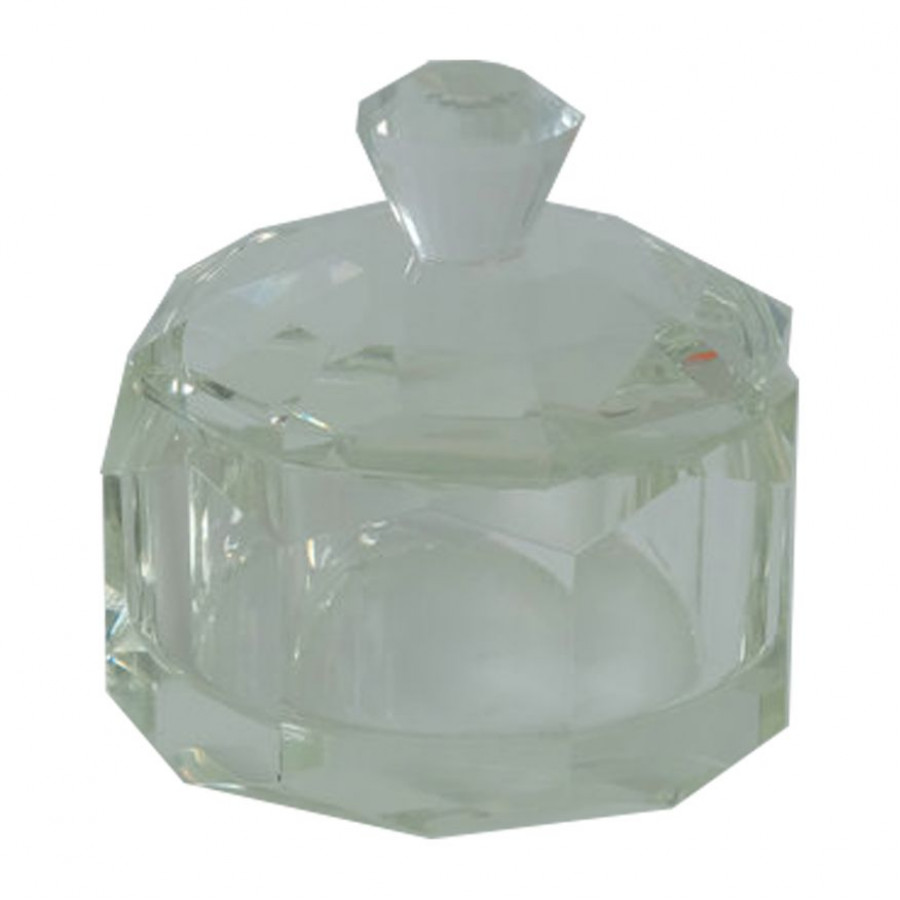 Sagebrook - 4" Glass Trinket Box With Knob Lid in Clear