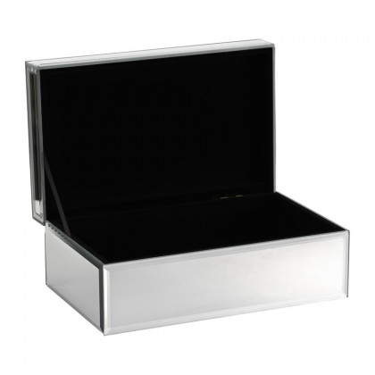 Sagebrook - 8" Glass Rec Jewelry Box Flower Top in Clear