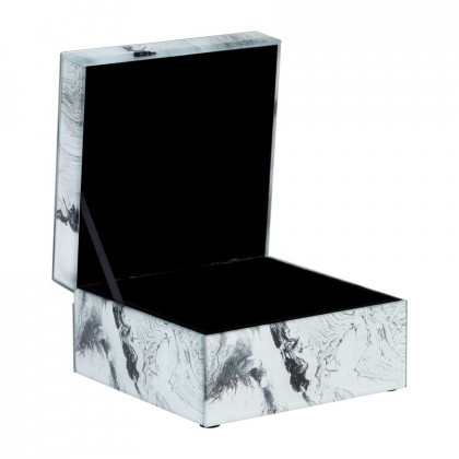 Sagebrook - 6"x5" Glass Jewelry Box Silver Top in Gray