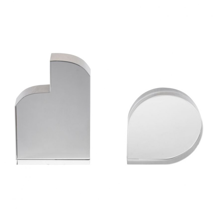 Sagebrook - 7" Glass Contemporary Bookends (Set Of 2) in Smoke