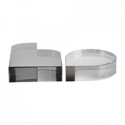 Sagebrook - 7" Glass Contemporary Bookends (Set Of 2) in Smoke