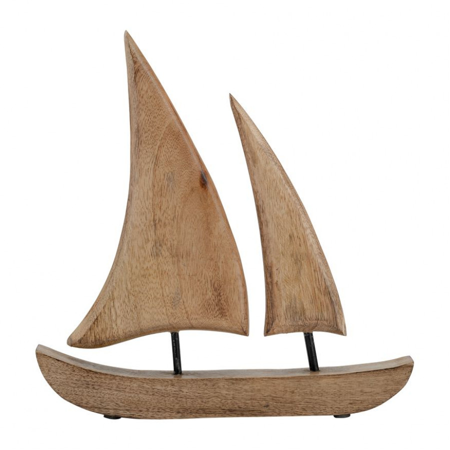 Sagebrook 11"x12" Wood Sailboat - Brown