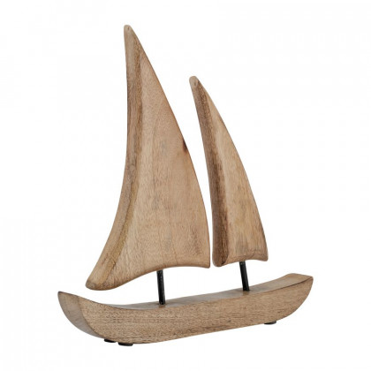 Sagebrook 11"x12" Wood Sailboat - Brown
