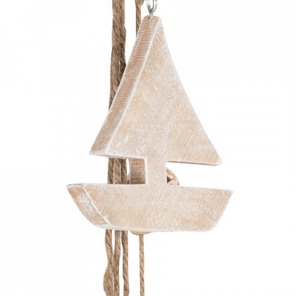 Sagebrook - 40" Wood Hanging Sailboat in Blue/White