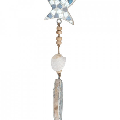 Sagebrook - 40" Glass Hanging Fish in Blue/White