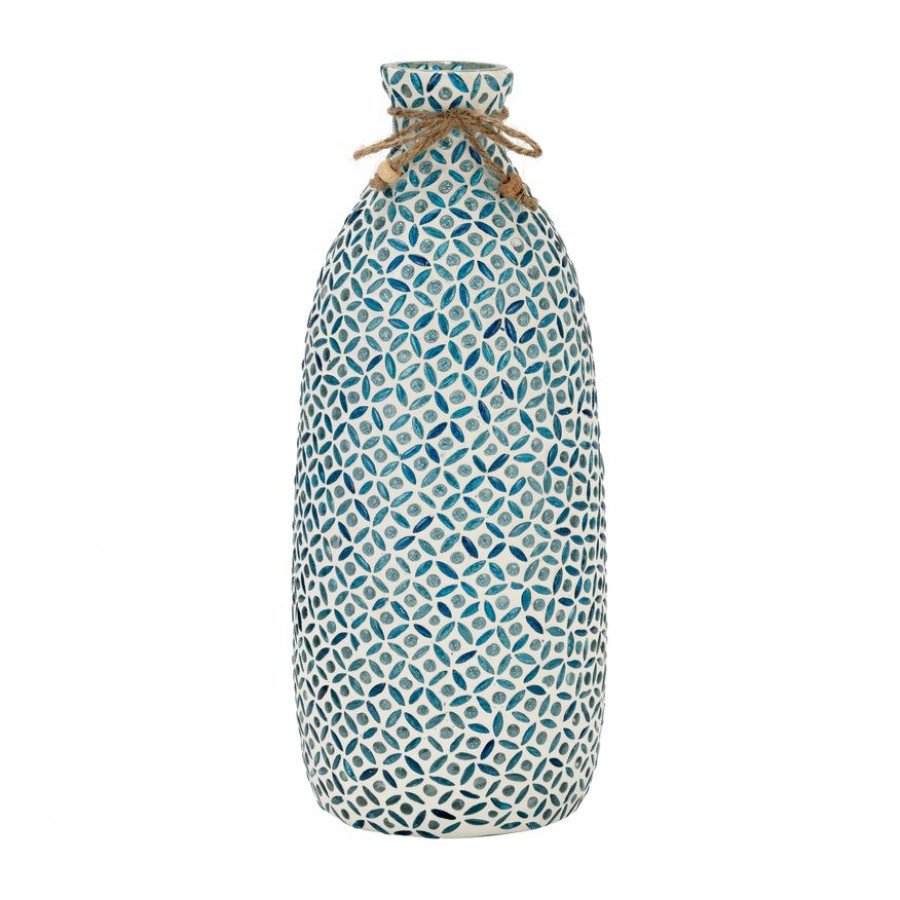 Sagebrook 13" Glass Mosaic Vase - Blue