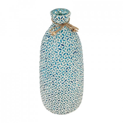 Sagebrook 13" Glass Mosaic Vase - Blue