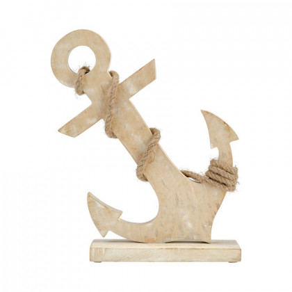 Sagebrook - 15" Wood Anchor With Mosaic in Blue/Brown
