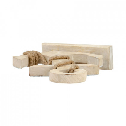 Sagebrook - 15" Wood Anchor With Mosaic in Blue/Brown