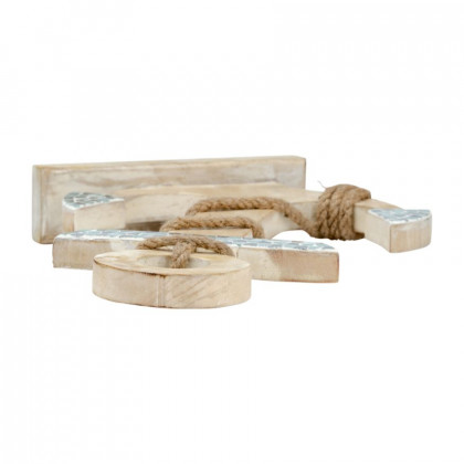 Sagebrook - 17" Wood Anchor With Mosaic in Blue/Brown