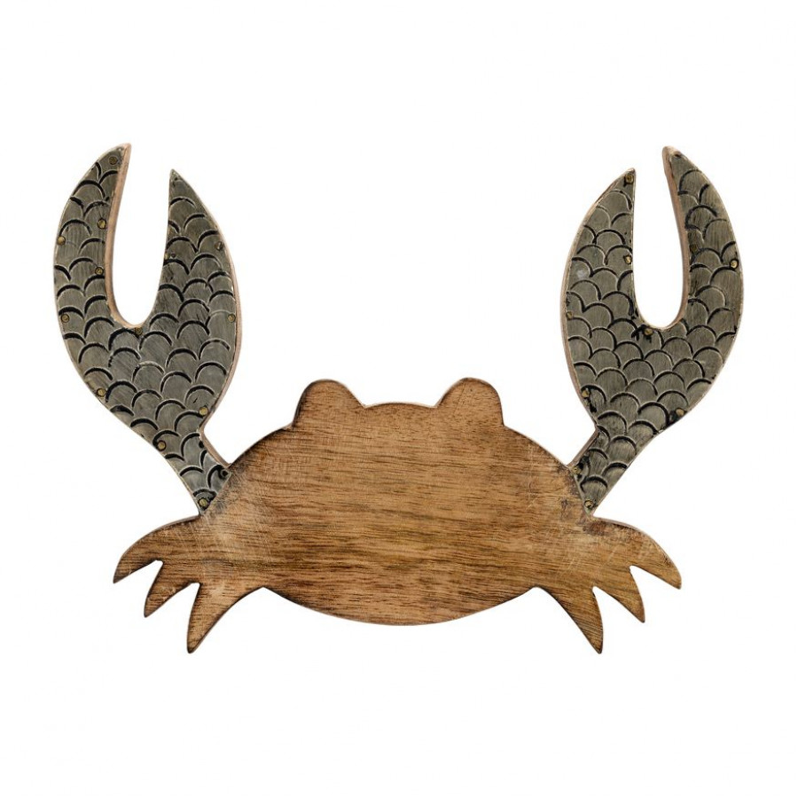 Sagebrook - 8" Wood Crab Decor in Brown