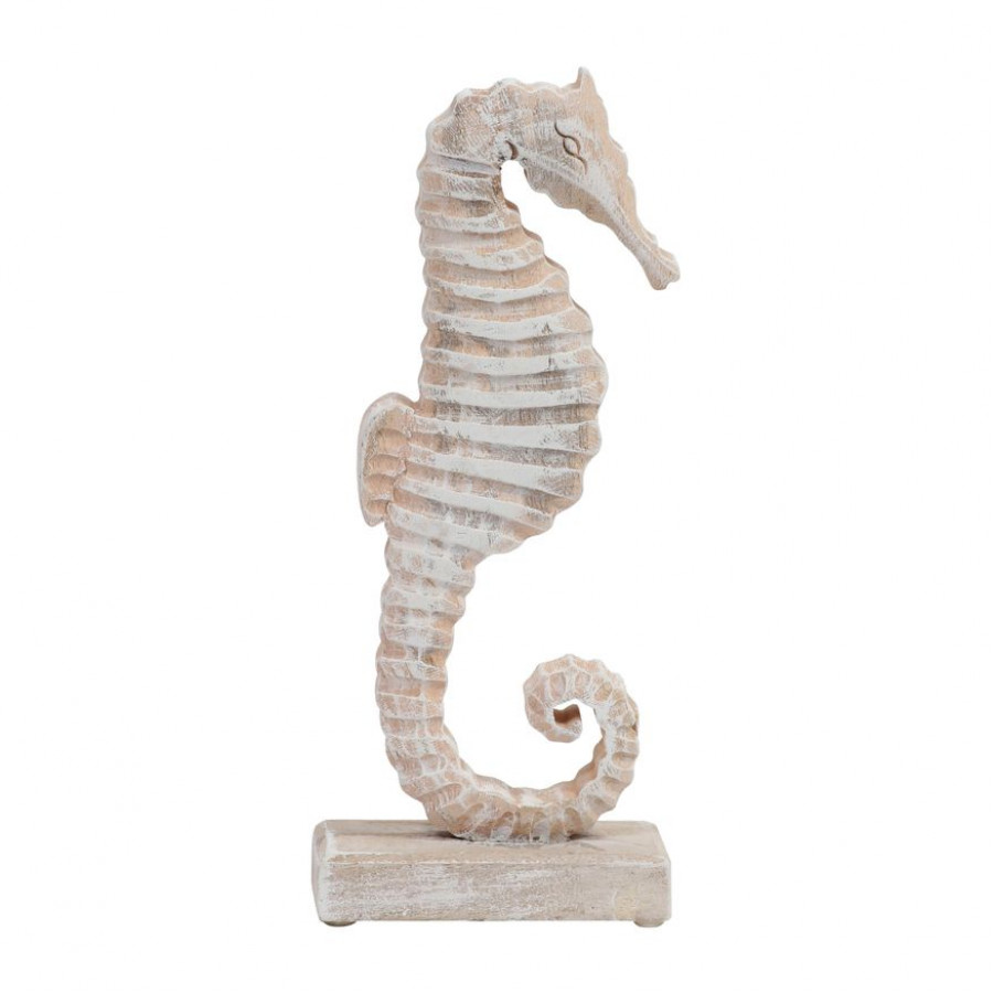 Sagebrook 11" Wood Seahorse - Rustic White