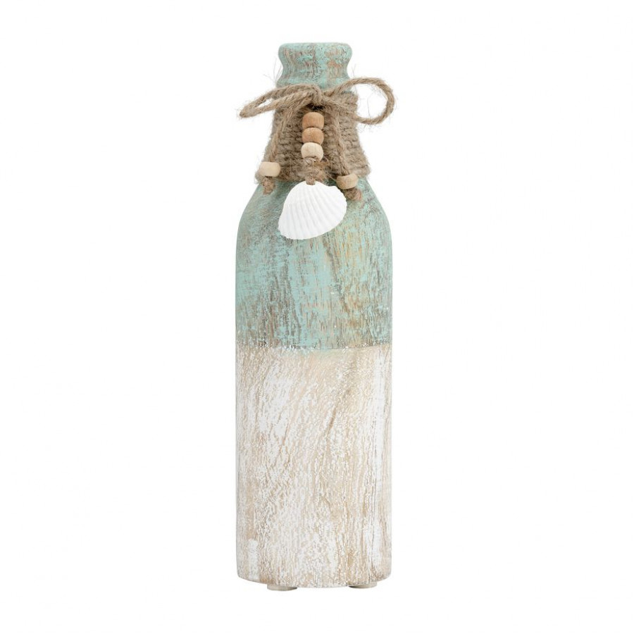 Sagebrook 10" Wood Tri-colored Bottle - Multi
