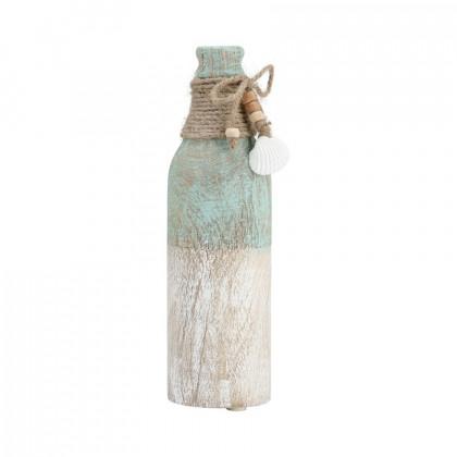 Sagebrook - 10" Wood Tri-colored Bottle