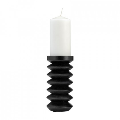 Sagebrook 8" Wood Accordion Candle Holder - Black